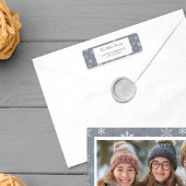 グレイエレガントスノーフレークスホリデーウィンター ラベル