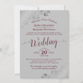 グレイエレガントズのリブストリ結婚ームでブルゴーニュ 招待状 (正面)