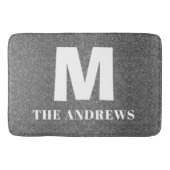 グレイエレガントタンカスタムモノグラムイニシャルドormat バスマット (正面)