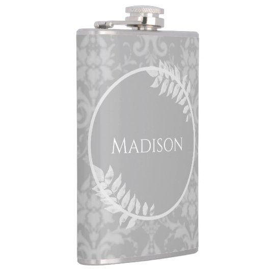 グレイエレガントダマスクフラスコ フラスク (右)