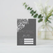 グレイエレガントダマスホワイトレースアポイントメントカード 予約カード (スタンド正面)