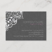 グレイエレガントダマスホワイトレースアポイントメントカード 予約カード (裏面)