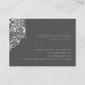 グレイエレガントダマスホワイトヴィンテージレース 名刺 (裏面)