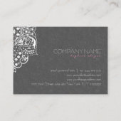 グレイエレガントダマスホワイトヴィンテージレース 名刺 (裏面)