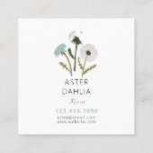 グレイエレガントブルータンポポ花 スクエア名刺 (裏面)
