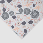 グレイエレガントブルーピーチ花柄 薄葉紙 (詳細)