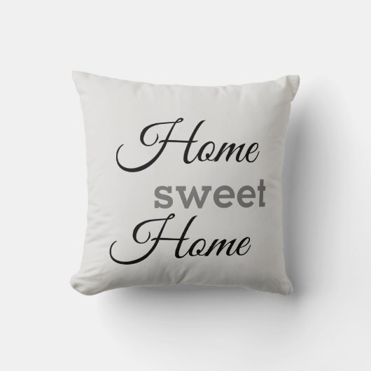 グレイエレガントホームスイートホーム引用文カスタム クッション (正面)