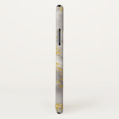 グレイエレガントマーブルモノグラムフェイク金ゴールドグリッター Case-Mate iPhoneケース (裏面/右)
