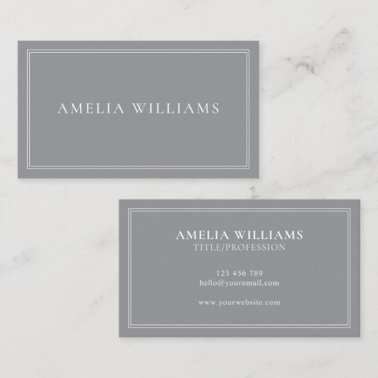 グレイエレガントミニマルプロフェッショナル 名刺 (正面/裏面)