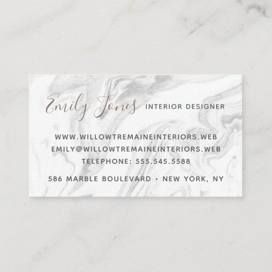 グレイエレガントモダンマーブルプロフェッショナル 名刺 (裏面)
