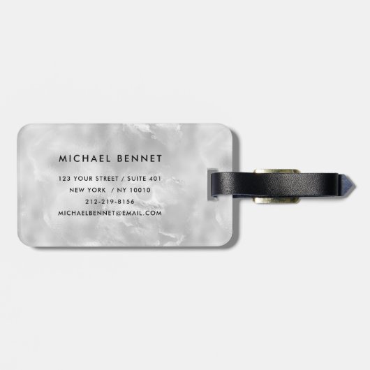 グレイエレガントモノグラム ラゲッジタグ (裏面横)