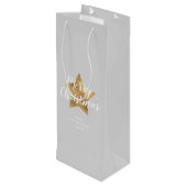 グレイエレガント金ゴールドスターメリークリスマス ワインギフトバッグ (裏面アングル)