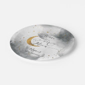 グレイオーバーザムーンスターズ金ゴールドベビーシャワー ペーパープレート (アングル)