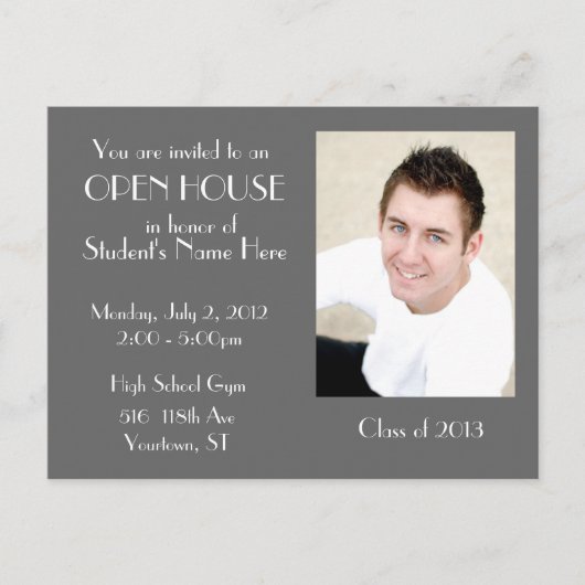 グレイオープンハウスはがき インビテーションポストカード (正面)