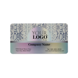 グレイカッコいいスネークスキンアニマルプリント ラベル