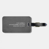 グレイカッコいいブラックモノグラはっきりしたム ラゲッジタグ (裏面横)