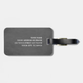 グレイカッコいいブラックモノグラはっきりしたム ラゲッジタグ (裏面横)