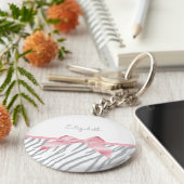 グレイガーリートラストライプアニマルプリント（名前） キーホルダー (側面)