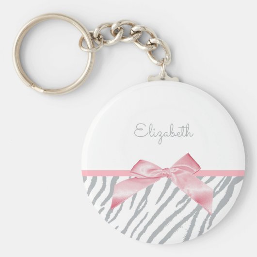 グレイガーリートラストライプアニマルプリント（名前） キーホルダー (正面)