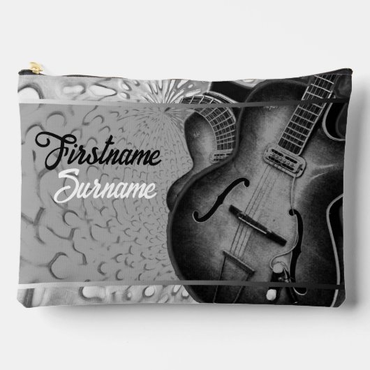 グレイギター音楽パーソナライズされた旅行アクセサリーBa アクセサリーポーチ (正面)