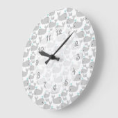 グレイクジラ子供部屋 ラージ壁時計 (傾斜)