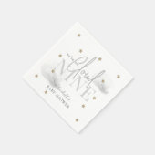 グレイクラウド9金ゴールドスターウォーターカラーベビーシャワー スタンダードカクテルナプキン (角)