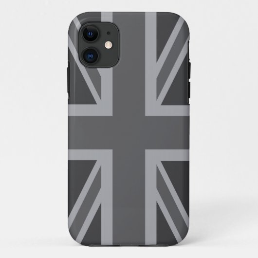 グレイクラシックブラックユニオンジャック英国国旗 Case-Mate iPhoneケース (裏面)