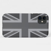 グレイクラシックブラックユニオンジャック英国国旗 Case-Mate iPhoneケース (裏面(横))