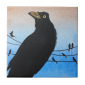 グレイクルオースティンテキサス州鳥絵画類野生動物 タイル (正面)