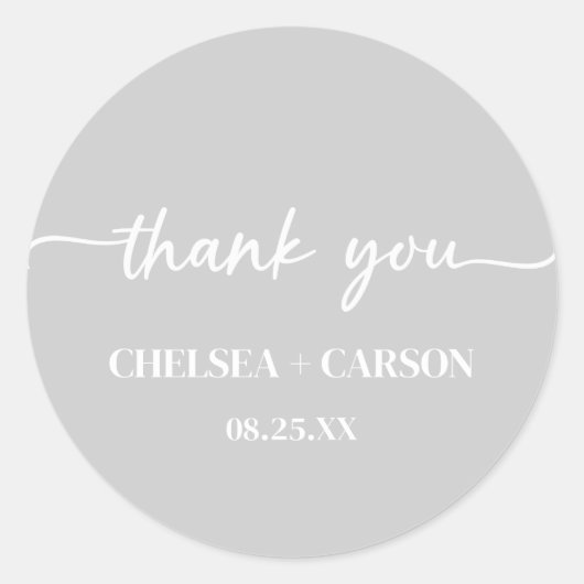 グレイクールスクリプ結婚トのステッカー ラウンドシール (正面)