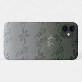 グレイグラデーション 葉っぱ パーソナライズデザイン Case-Mate iPhoneケース (裏面(横))