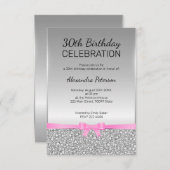 グレイグリッター30歳の誕生日 招待状 (正面/裏面)