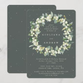 グレイグリーン スノーベリー+ユーカリ 結婚式リハーサル 招待状 (正面/裏面)