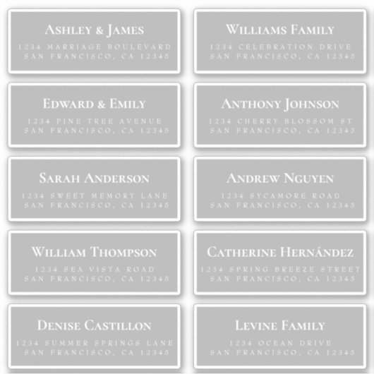 グレイゲスト住所 シール注文6"または8"! シール (正面)