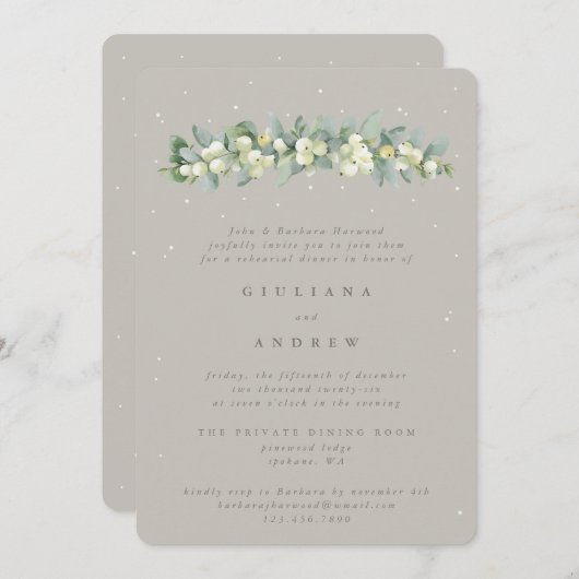 グレイゲスノーベリー+ユーカリ結婚のリハーサル 招待状 (正面/裏面)