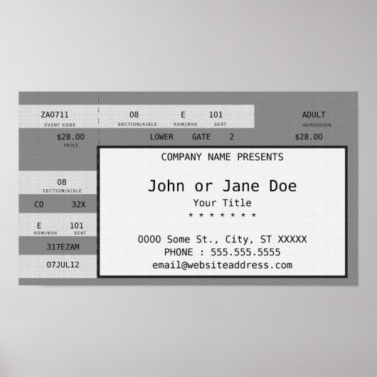 グレイコンサートチケット ポスター (正面)