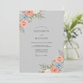 グレイコーラルラナンキュラスユーカリWedding 招待状 (スタンド正面)