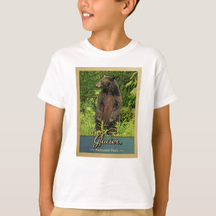 グレイシア国立公園ベアビンテージトラベル Tシャツ