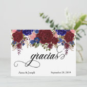 グレイシア結婚スフローラネイビースペインのブルゴーニュ サンキューカード (スタンド正面)