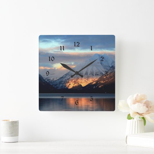 グレイシャナショナルパーク、マクドナルド湖 スクエア壁時計 (ホーム)