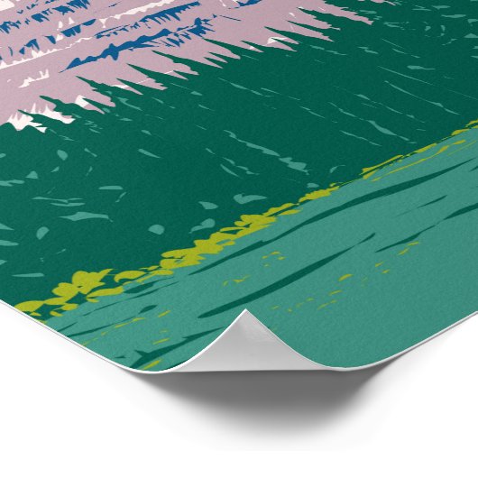 グレイシャーナショナルパークイラストレーショントラベルヴィンテージ ポスター (角)