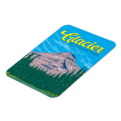 グレイシャーナショナルパークイラストレーショントラベルヴィンテージ マグネット (左側)