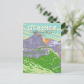 グレイシャーナショナルパークイン春モンタナヴィンテージ ポストカード (スタンド正面)