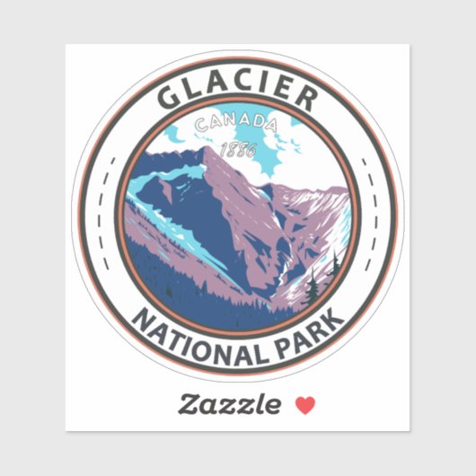 グレイシャーナショナルパークカナダトラベルアートヴィンテージ シール (シート)