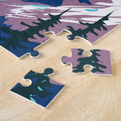 グレイシャーナショナルパークカナダトラベルアートヴィンテージ ジグソーパズル (側面)