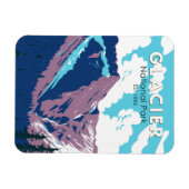 グレイシャーナショナルパークカナダトラベルアートヴィンテージ マグネット (横)