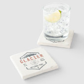 グレイシャーナショナルパークカナダ動揺してヴィンテージ ストーンコースター (横)