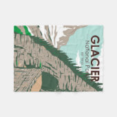 グレイシャーナショナルパークザサンロードレトロ フリースブランケット (正面(横))