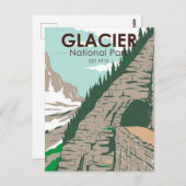 グレイシャーナショナルパークザサンロードレトロ ポストカード (正面/裏面)