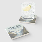 グレイシャーナショナルパークトラベルアート ストーンコースター (横)